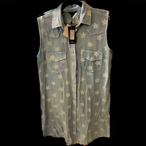 Sim & Sam Sleeveless shirt dress in size large